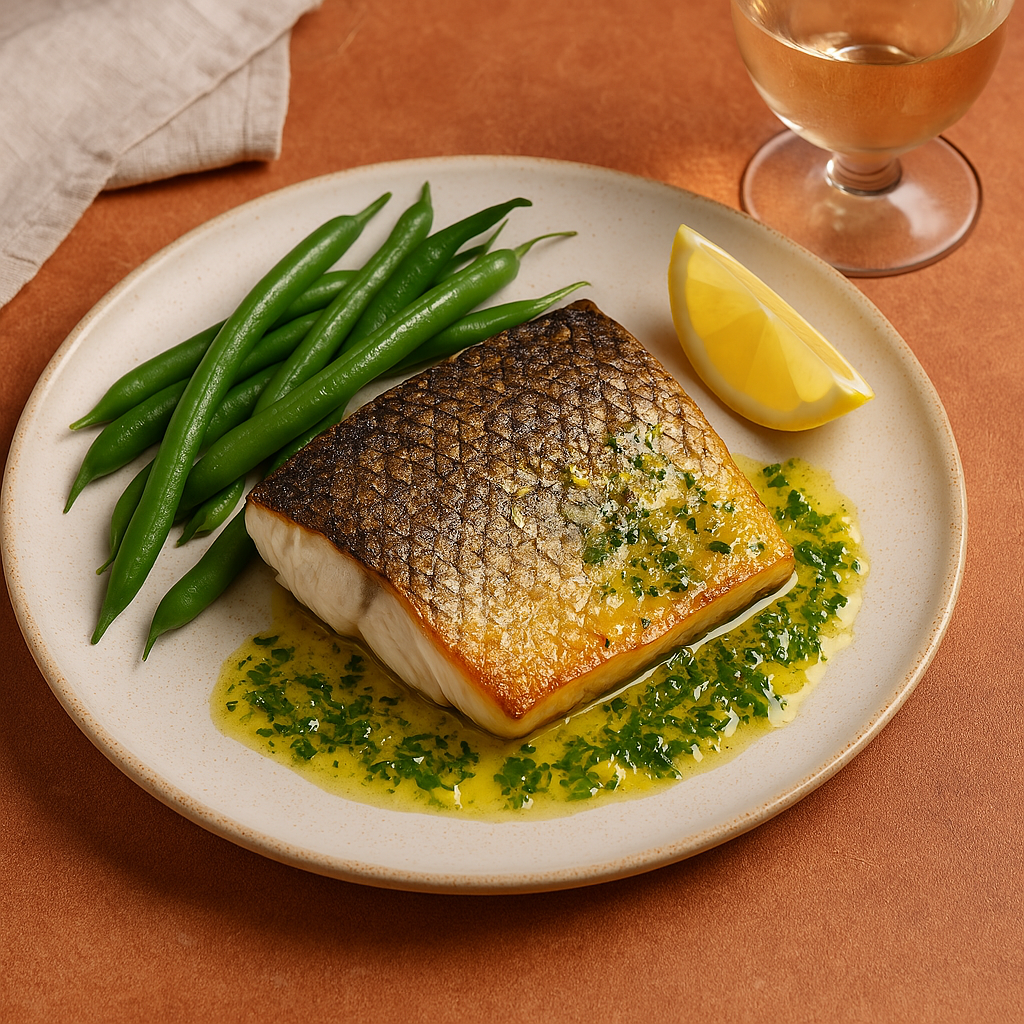 Crispy Skin Barramundi with Lemon Herb Oil