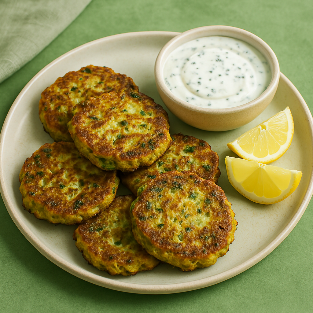 Zucchini Fritters with Mint Yoghurt