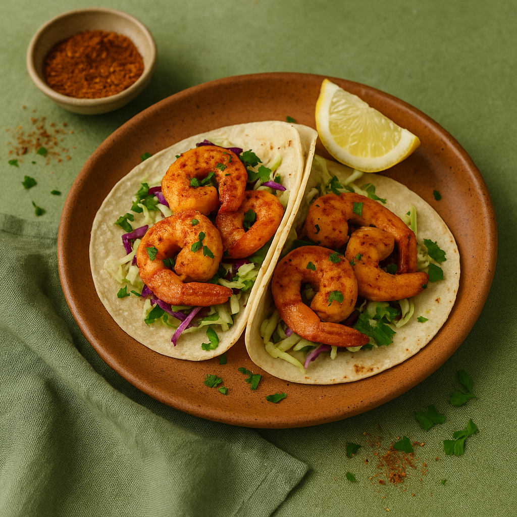 Spiced Shrimp Tacos with Slaw