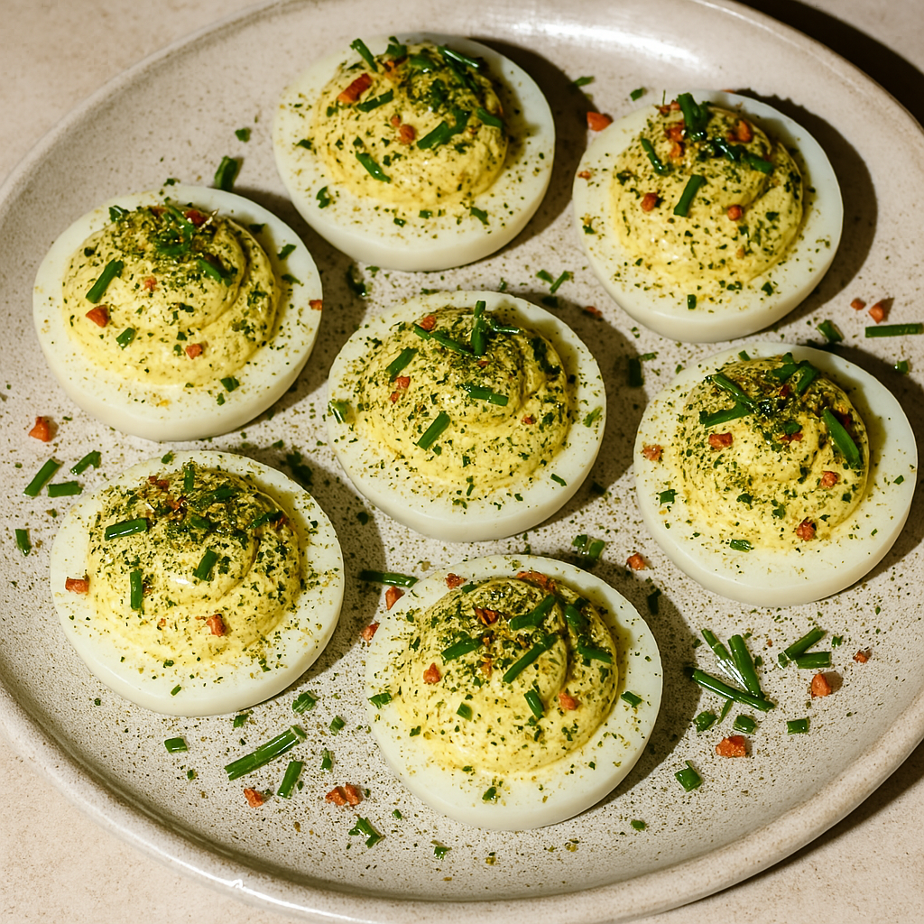 Herbed Devilled Eggs with Green Celebration