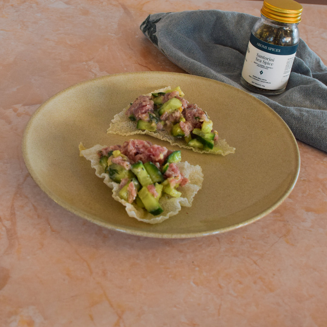 Santorini Tuna Tartare on Crispy Rice Paper