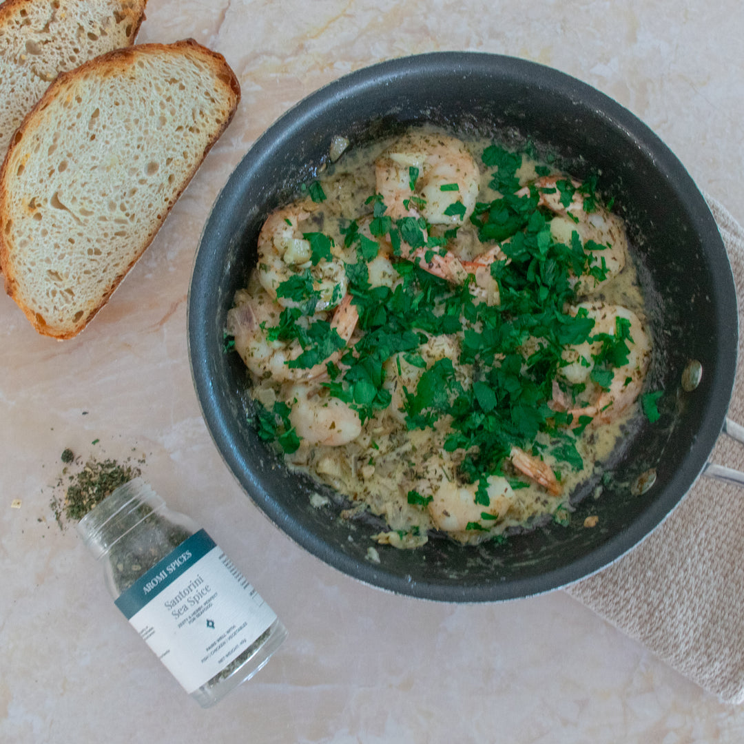 Santorini Style Garlic Prawns